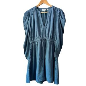 Aritzia‎ Little Moon Sojourn Mini Dress Blueprint Size Large Puffed Sleeves